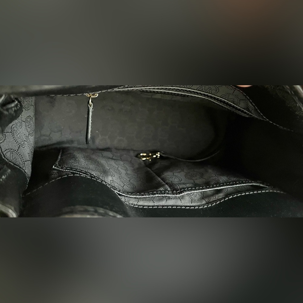 ❣️$398 ❣️ Michael Kors Black Calf Hair Croc Leather Shoulder Bag Purse - Picture 10 of 15